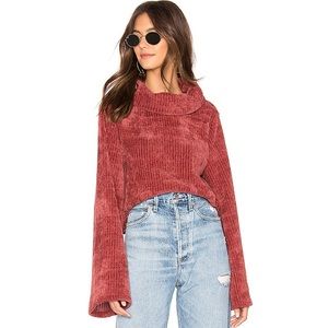NWT MINKPINK Whole Hearted Cropped Sweater Masala